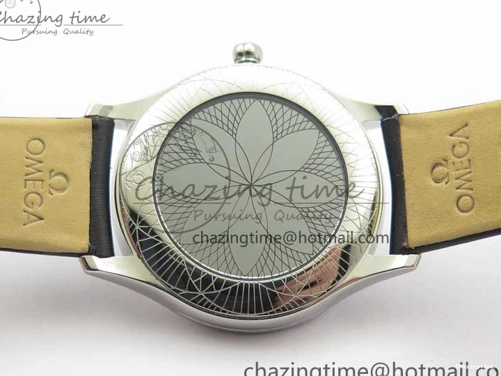 0406 ZeroBulk Ladies’ De Ville Trésor Diamond SS 3AF 1:1 Best Edition White Dial Black Markers On Black fabric strap Swiss Quartz 7880